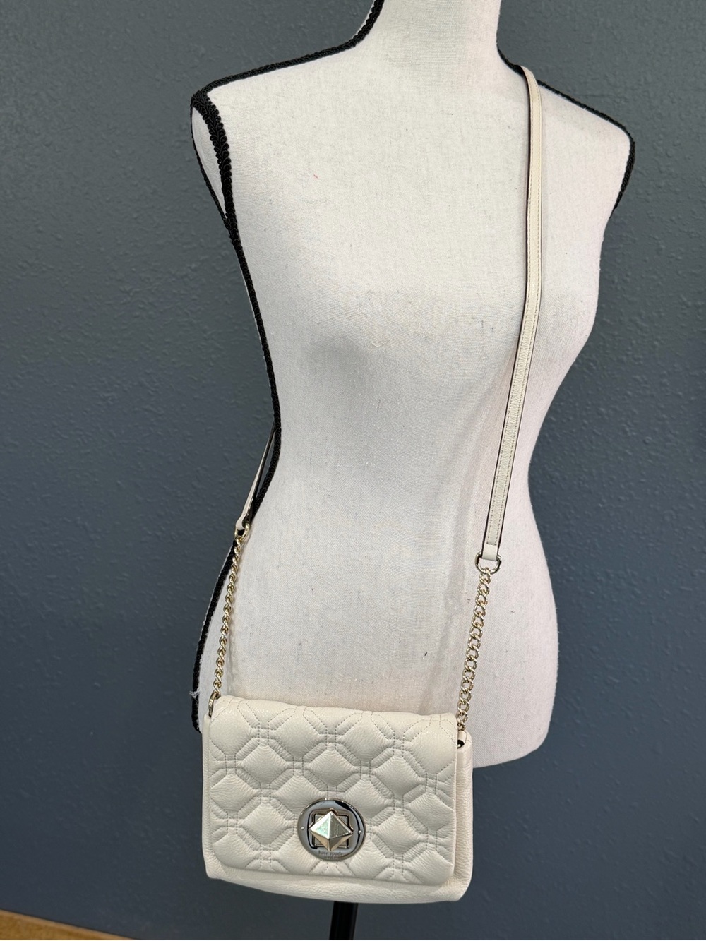 Kate Spade Naomi Astor Quilted Leather Crossbody in Bone
